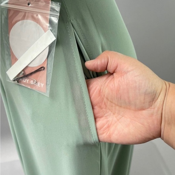 Birdy Grey Devin Convertible Chiffon Sage Maxi Formal Bridesmaid Dress M NWT - Picture 3 of 4